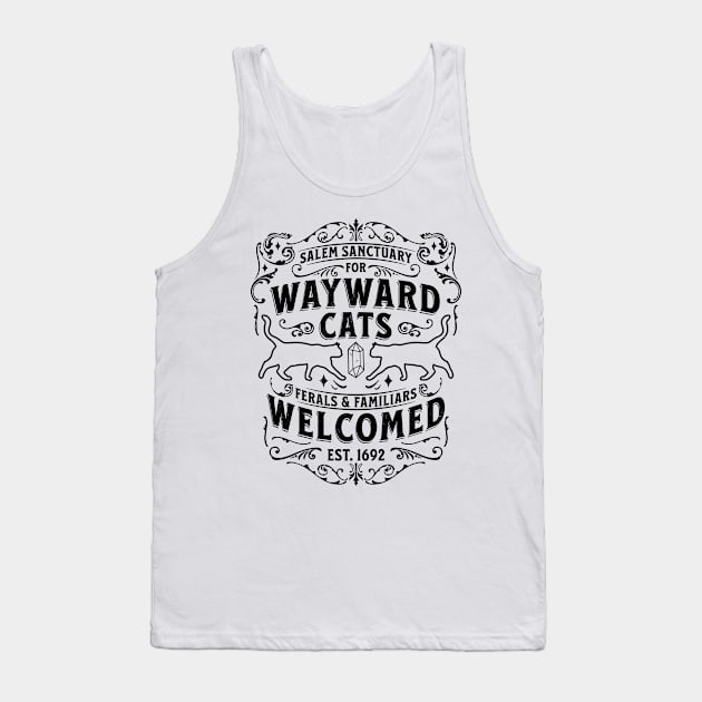 Witch Salem Sanctuary For Wayward Black Cats 1692 Halloween Tank Top by OrangeMonkeyArt